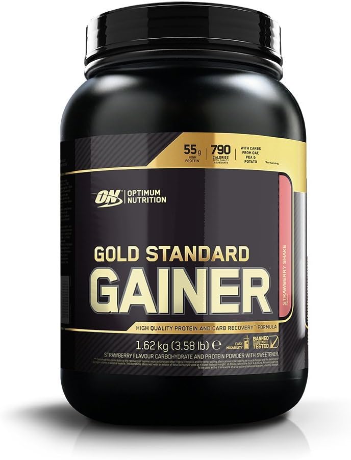 Optimum Nutrition Gold Standard Gainer Weight Gainer Whey Protein Powder With Vitamins Creatine And Glutamine Protein Shakes By On Strawberry Shake 8 Servings 1 62kg Amazon Co Uk Health Personal Care