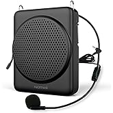 Norwii Mini Voice Amplifier Microphone Headset, 3 Hours Quick Charging and up to 22Hours Play, Personal Voice Amplifier Portable Speaker Mic for Teachers, Training, Tour Guide (Black)