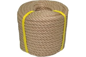 YUZENET Natural Jute Rope Hemp Rope (1/2 in x 100 ft) Strong Jute Twine for Crafts Gardening Hammock Decorating