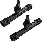 AUXBC 2Pcs 1 Inch Venturi Fertilizer Injector, Black Plastic Irrigation Mixer Tube, Agricultural Water System Device for Garden Farm Lawn