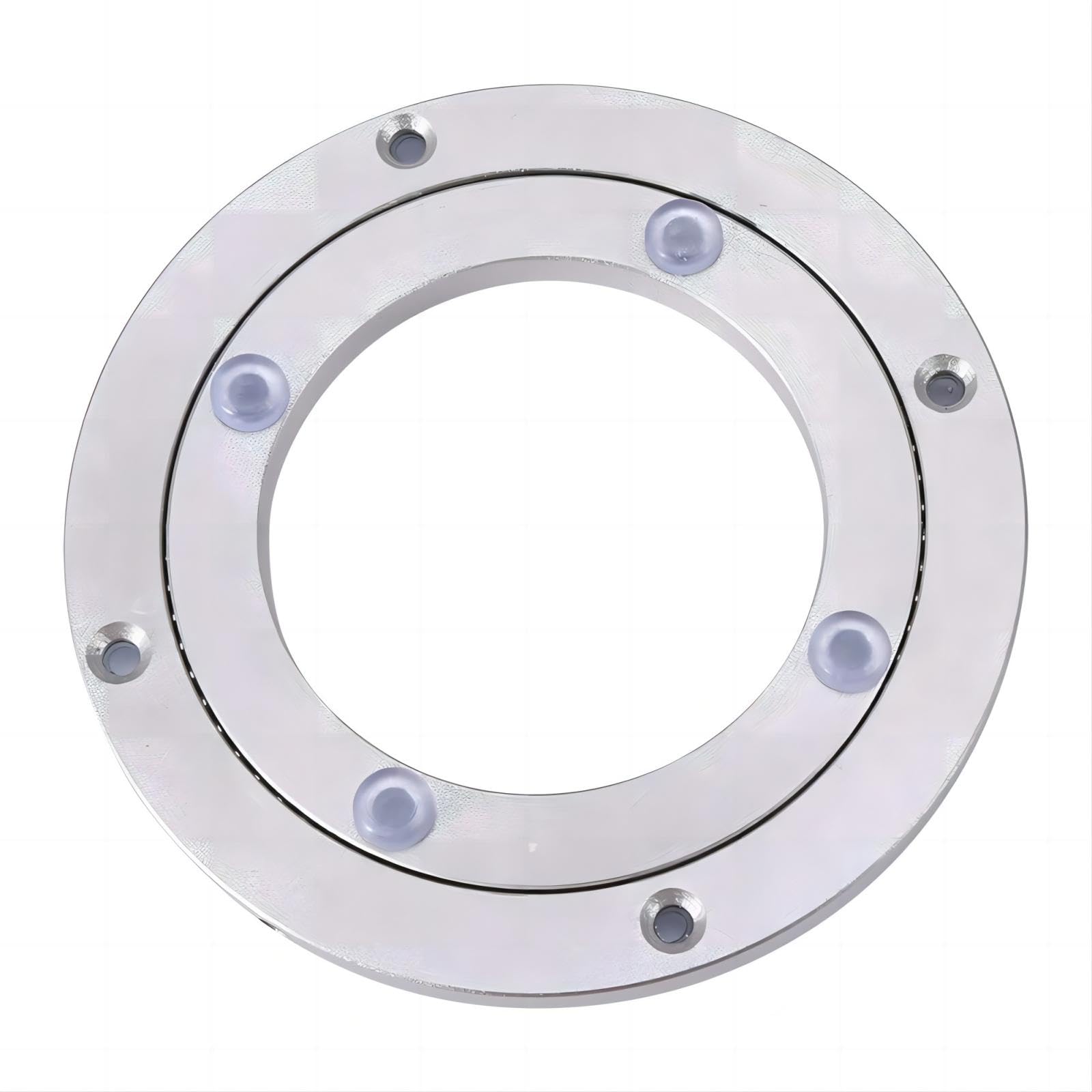 VIFERR Table Bearing Aluminium Alloy Swivel Turntable Rotating Bearing Turntable Round Dining Table Smooth Swivel Plate with Rubber Foot for Home Restaurant (4 Inch)