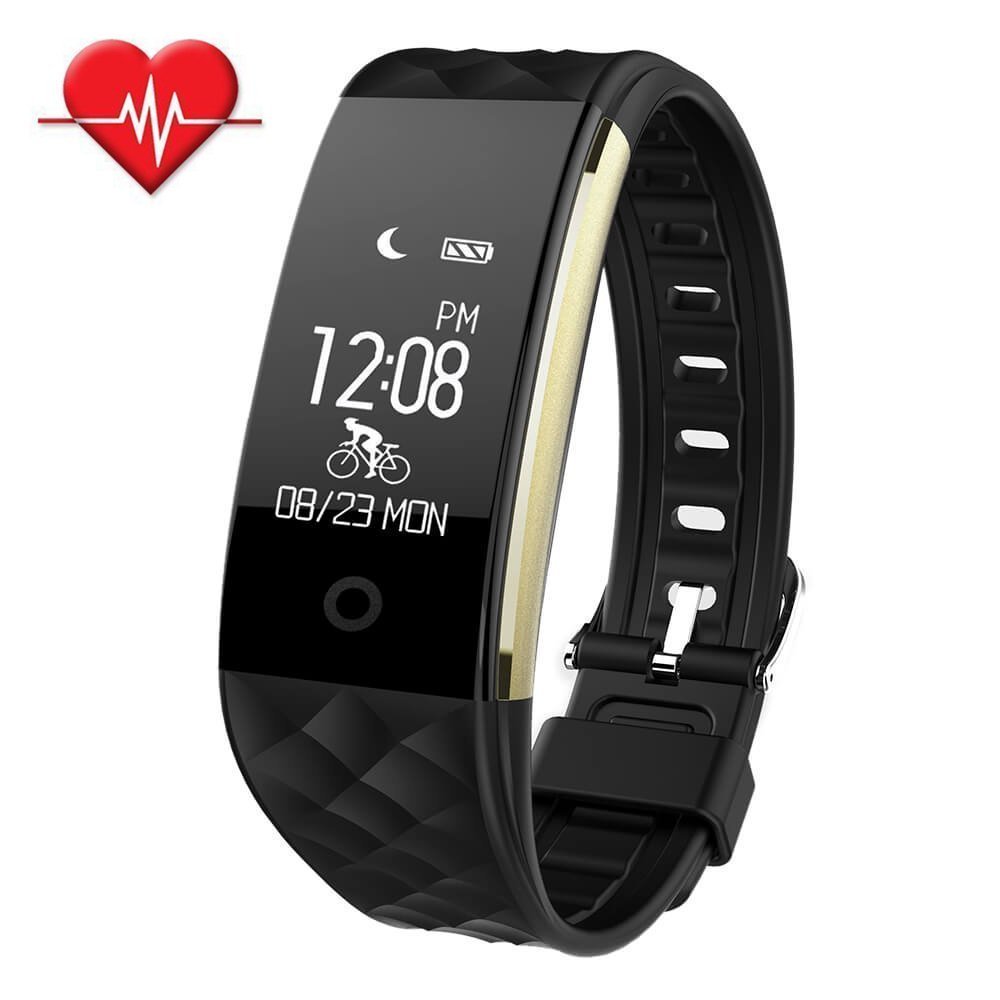 Fitness Tracker,SinoProHeart Rate Monitor Smart BraceletIP67 Waterproof Fitness Wristband with OLED Touch ScreenStep TrackerSleep MonitorCall Reminder for iPhoneAndroid Smartphones (Black)