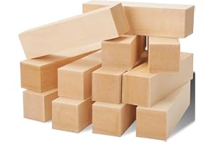YIPLED 12 Pack Unfinished Basswood Carving Blocks Kit, Rectangular Wooden Blocks for DIY Carving, Crafting and Whittling for Adults Beginner and Experts(4 x 1 x 1 inch)