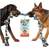 Pacific Pups Products Giant Dog Rope Toy, 42 Inch Tug of War Rope, Green | Durable Dog Toy for Extra Large Dogs, Dog Toys for Aggressive Chewers, Giant Tug Toy for Dogs, Cotton Blend