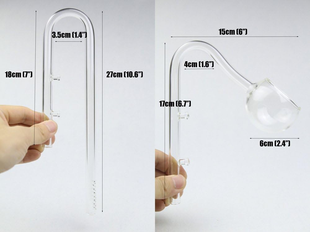 Lily glass pipe poppy inflow outflow fish water plant landscape tank double suction cup pipe holder aquarium filter accessory