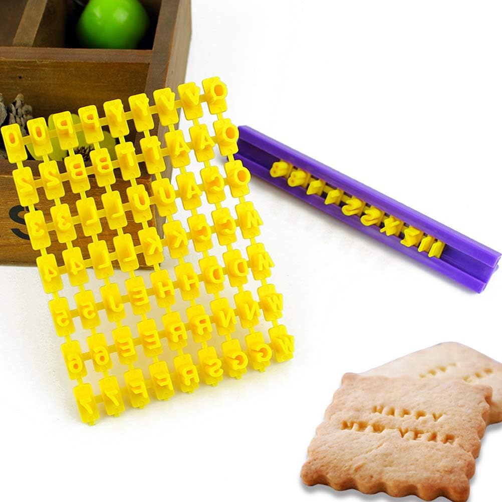 72 Pcs Alphabet Number Cookie Press Letter
