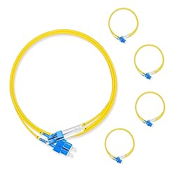 Lebrudos 5Pcs 1 Meter Fiber Optic Patch Cord SC UPC
