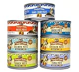 Merrick Purrfect Bistro Pate Canned Cat Food Variety Pack - 7 Flavors (Chicken, Duck, Tuna, Turkey, Salmon, Beef, and Surf + Turf) - 3 Ounces Each (14 Total Cans - 2 of Each Flavor)