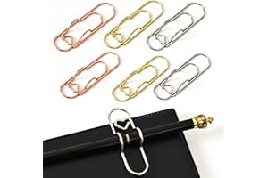 Lot de 6 pinces à crayons en métal en forme de cœur 3 couleurs - Multifonctions - Or rose et argent - En acier au carbone - P