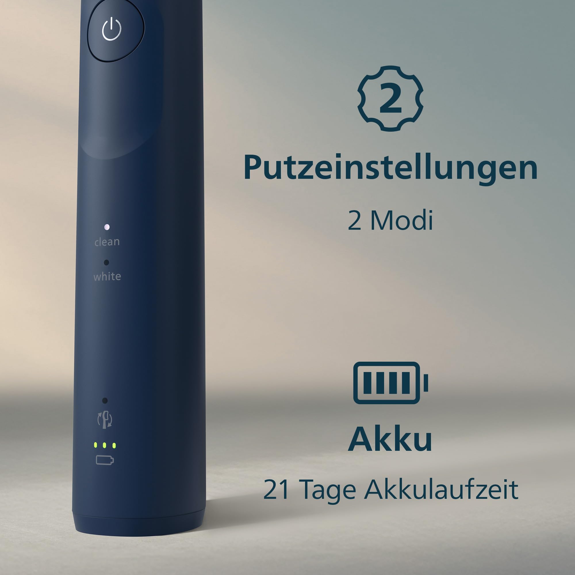 Philips Sonicare 5500 elektrische Zahnbürste, Schallzahnbürste mit 2 Putzmodi, Andruckkontrolle, EasyStart, SmarTimer und BrushPacer, Navy, Modell HX7113/01 [Neue Technologie] 7