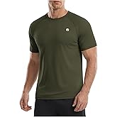 PINSPARK Workout Shirts for Men UPF 50+ Quick Dry Athletic Gym Tee Shirts Mens Short Sleeve Running Cooling Swimming T-Shirt