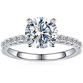 SMILEST Moissanite Engagement Rings for Women, 1.5CT Round Lab Created Moissanite Ring 14K Gold Plated 925 Sterling Silver Rings for Women Wife Promise Ring for Her