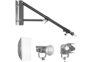 ZECTI Wall Mount Triangle Boom Arm 53inch /135cm，Flexible Rotation, Save Space, Camera Wall Mount for Photography Strobe Light, Ring Light, Umbrella Softbox, Reflecto