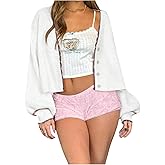SOLY HUX Women's Button Down Cardigan Sweater Drop Shoulder Long Sleeve Casual Outerwear Solid White Large