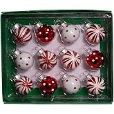 Kurt Adler GG0294 1-Inch Ornament Set, Red, White