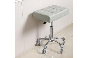 Kaleurrier Heavy Duty Stools with Wheels 400lb Backless Height Adjustable Stool - Rolling Stools Swivel Chair for Counter Bar Salon Office Home Kitchen Lab Clinic (Rolling Casters, Grey)