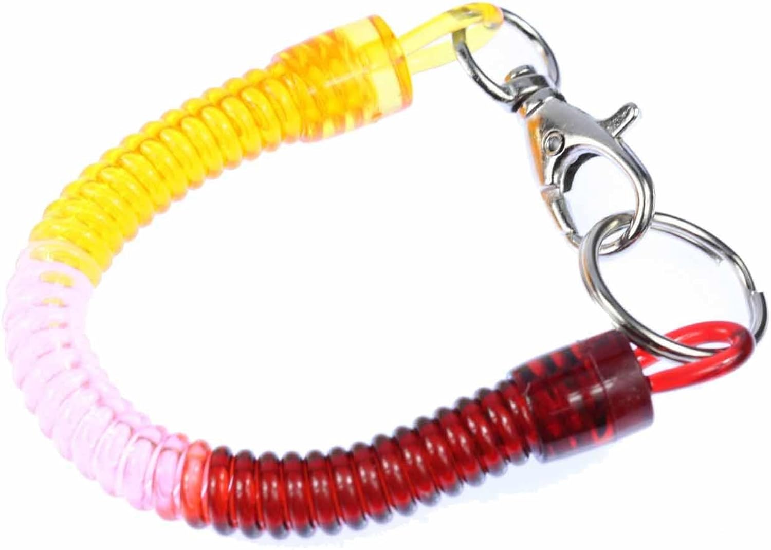 Miniblings Spiral Key Ring Chain Keychain Rubber Chain Purse Red Pink Orange, 150mm