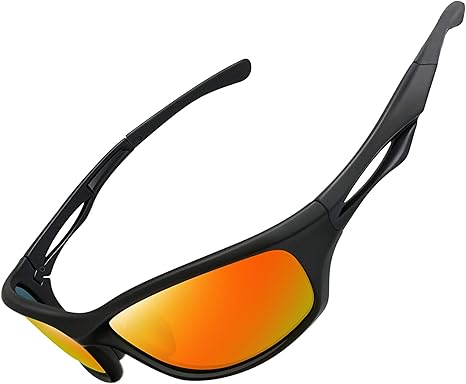 Óculos de Sol Esportivo Polarizado para Masculino Femininos UV400 Proteção Ciclismo Dirigir Armação Inquebrável Joopin Óculos de Sol para Homens e mulheres (Lente Espelhada Vermelha) 