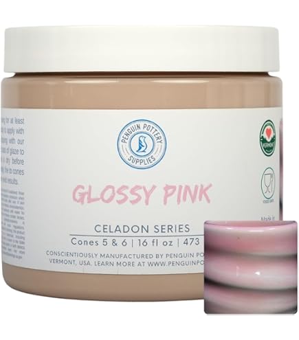 Amaco Opalescent Glaze - Sukat ng Pint, O-57 Batik-batik na Burgundy, Walang Tingga, Apoy Hanggang Kono 05 (1911°F)
