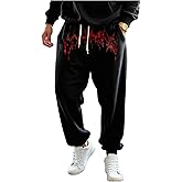 SHENHE Men's Gothic Graphic Jogger Sweatpants Drawstring Waist Workout Casual Track Pants