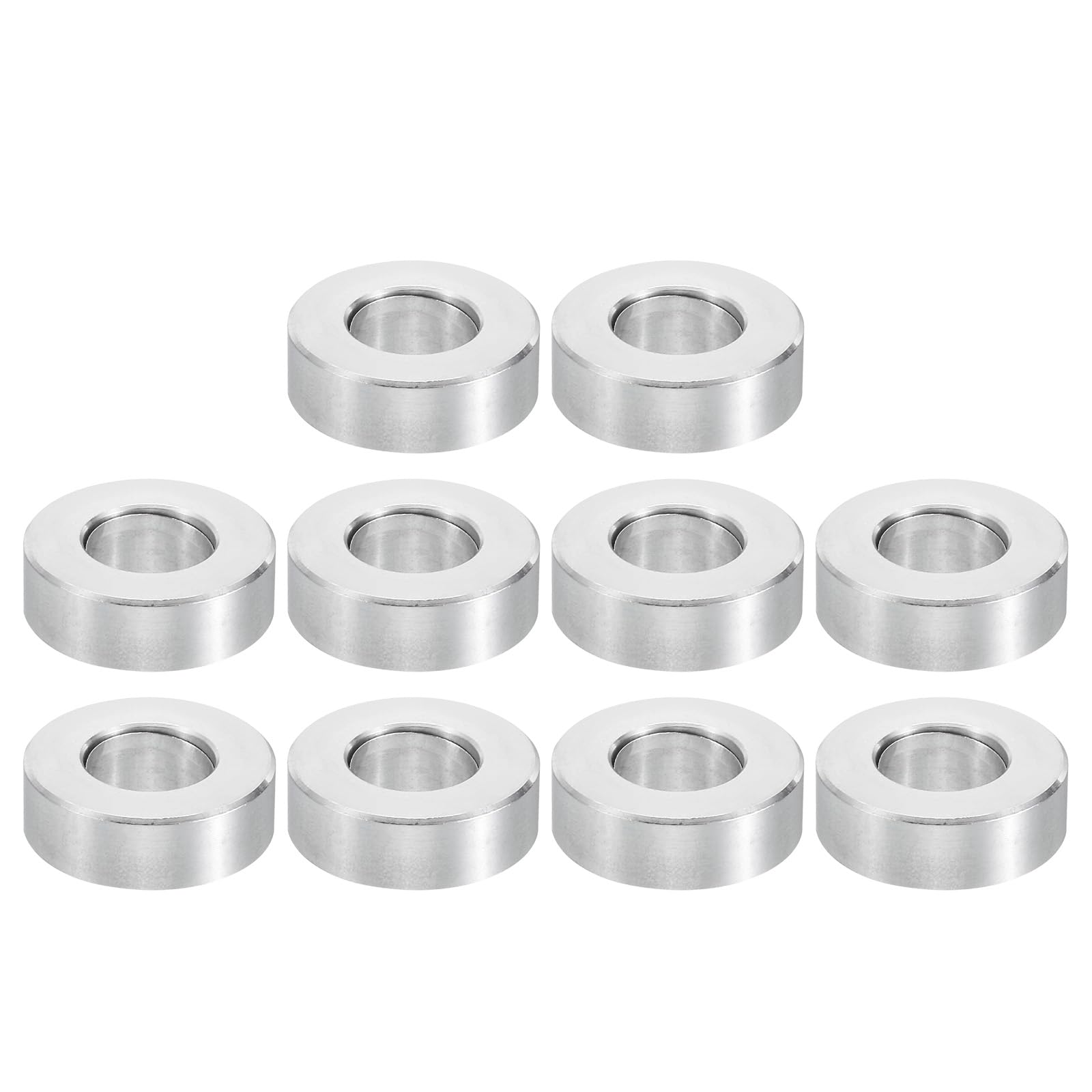 PATIKIL M12 Aluminum Spacers, 10 Pcs Metal Spacer Aluminum 12.5mm ID x 24mm OD x 8mm L Aluminum Spacer Screw Standoff Round for 1/2inch or M12 Screw Bolts