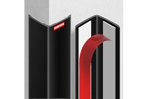 MONOID Wall Corner Protector, 2 PCS Furniture Edge Protection, PC Anti-Bump Guards Avoid Scratching Corner Trim for Door Frame, Table, Countertop, Stair, Self-Adhesive, Black, 1.97IN×47.24IN/5CM×120CM