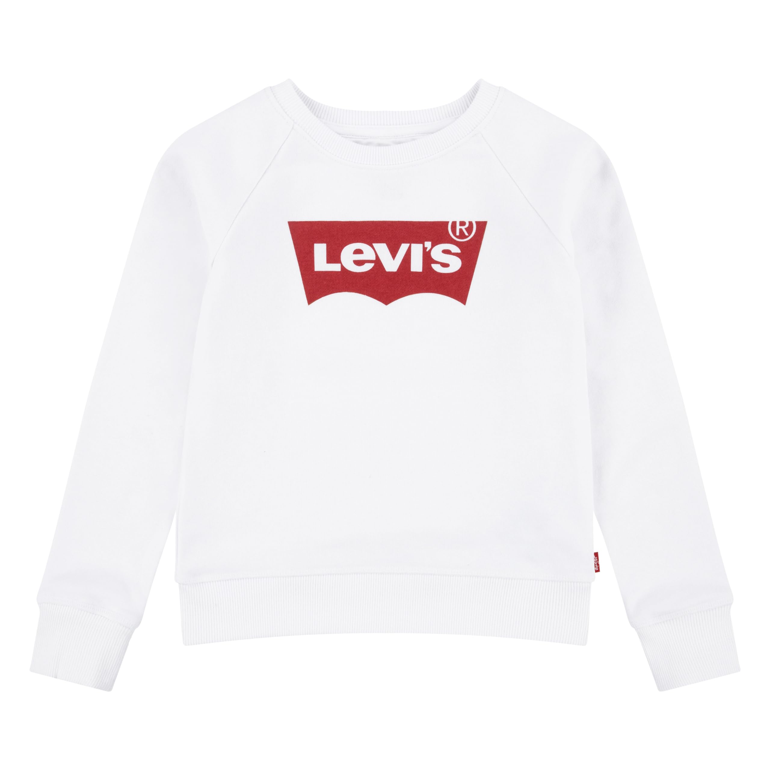 Levi's Girl's Batwing Crewneck Sweatshirt 3e6660, Red / White, 4 Years