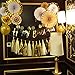 Hanging Paper Fan Party Decoration Gold Fiesta Tissue Flower Banner Paper Fan Bulk Set Garland Supply for Birthday Party, Wedding, Baby Shower, Bridal Shower(Set of 8)