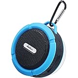 Janboo Shower Wireless Bluetooth Waterproof/Water Resistant Portable Speaker with 5W Driver Suction Cup Built-in Mic Hands-Free Speakerphone for Iphone Ipad Android and More (Blue)