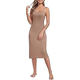 Lovasy Women's Full Slip for Under Dresses Cami Slip Mini Dress Adjustable Straps Basic Long Full Slips Nightgown S-3XL