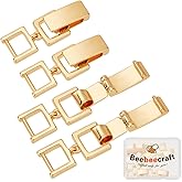 Beebeecraft 1 Box 6Pcs Bracelet Fold Over Clasps 29mm Real 24K Gold Plated Brass Foldover Clasp Extender Jewelry Extension Fold Over Clasp for Jewelry Making Bracelet Necklace Supplies DIY Crafts