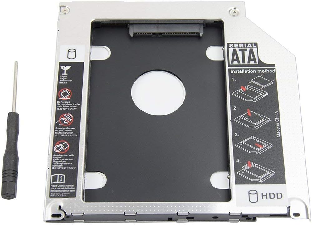 2nd 2.5" SATA HDD/SSD Hard Drive Caddy Tray Replacement for Apple MacBook Pro 13/15/17 Early mid Late 2008 2009 2010 2011 2012.etc（9.5mm）