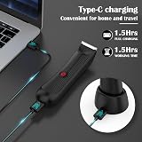 Vexloria Ball Trimmer Men Body Groomer Ceramic Blade Head LED Light IPX5 Wet Dry view 6