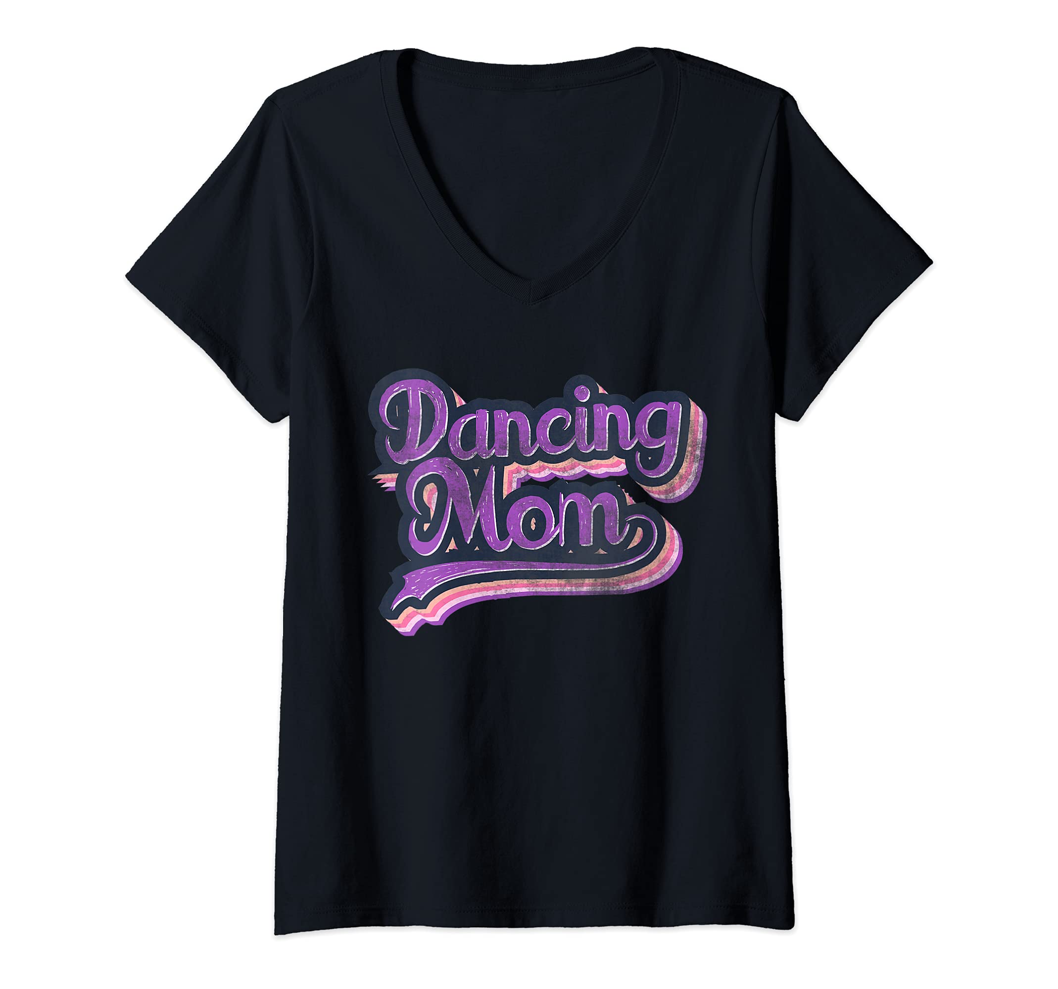 Womens Disco Dancing Mom V-Neck T-Shirt