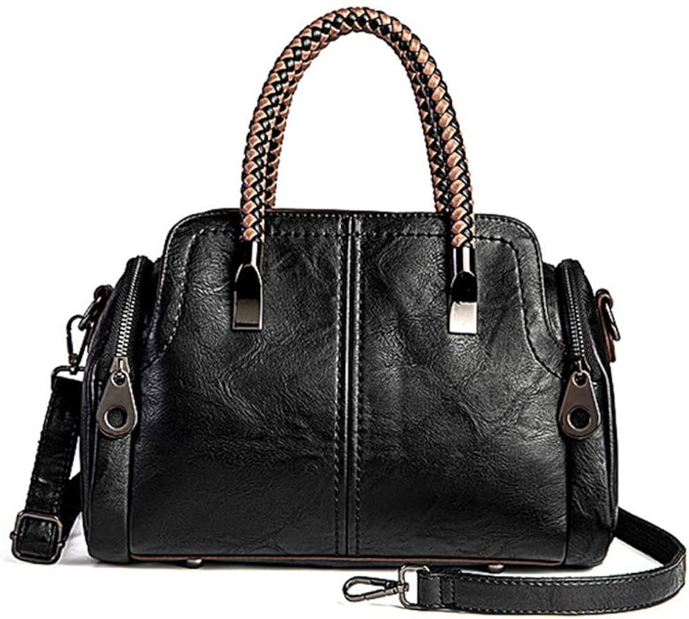 Women Boston Pillow Bags Leather Handbags Shoulder Bag Top Handles Bag