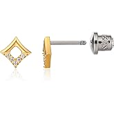 limerencia 20G Hypoallergenic Titanium Screw Back Earrings G23 Implant Grade F136 Studs Post for Sensitive Ears Tragus Helix Cartilage