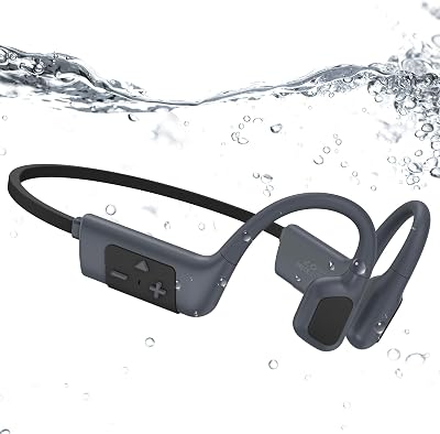 IFECCO Casque Conduction Osseuse Natation, IP68 Étanche (Noir)