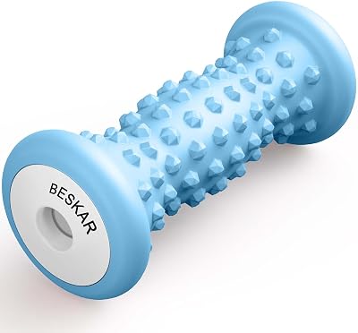 BESKAR Foot Massager Plantar Fasciitis Relief Deep Tissue Roller Blue