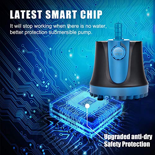 Submersible Water Pump 475GPH (1800L/H, 25W), Ultra Quiet Water Pump with Anti-Dry Safety Protection for Aquarium, Fish Tank, Pond, Fountain, Statuary, Hydroponics - Thumbnail 2