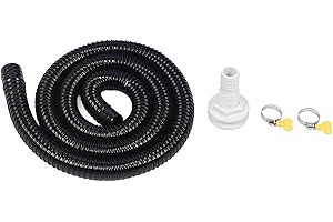 Haofy Bilge Pump Installation Kit with 1-1/8 in Hose – 6.6 ft Corrugated Bilge Pump Hose for Boats, Leak-Proof Design Compati