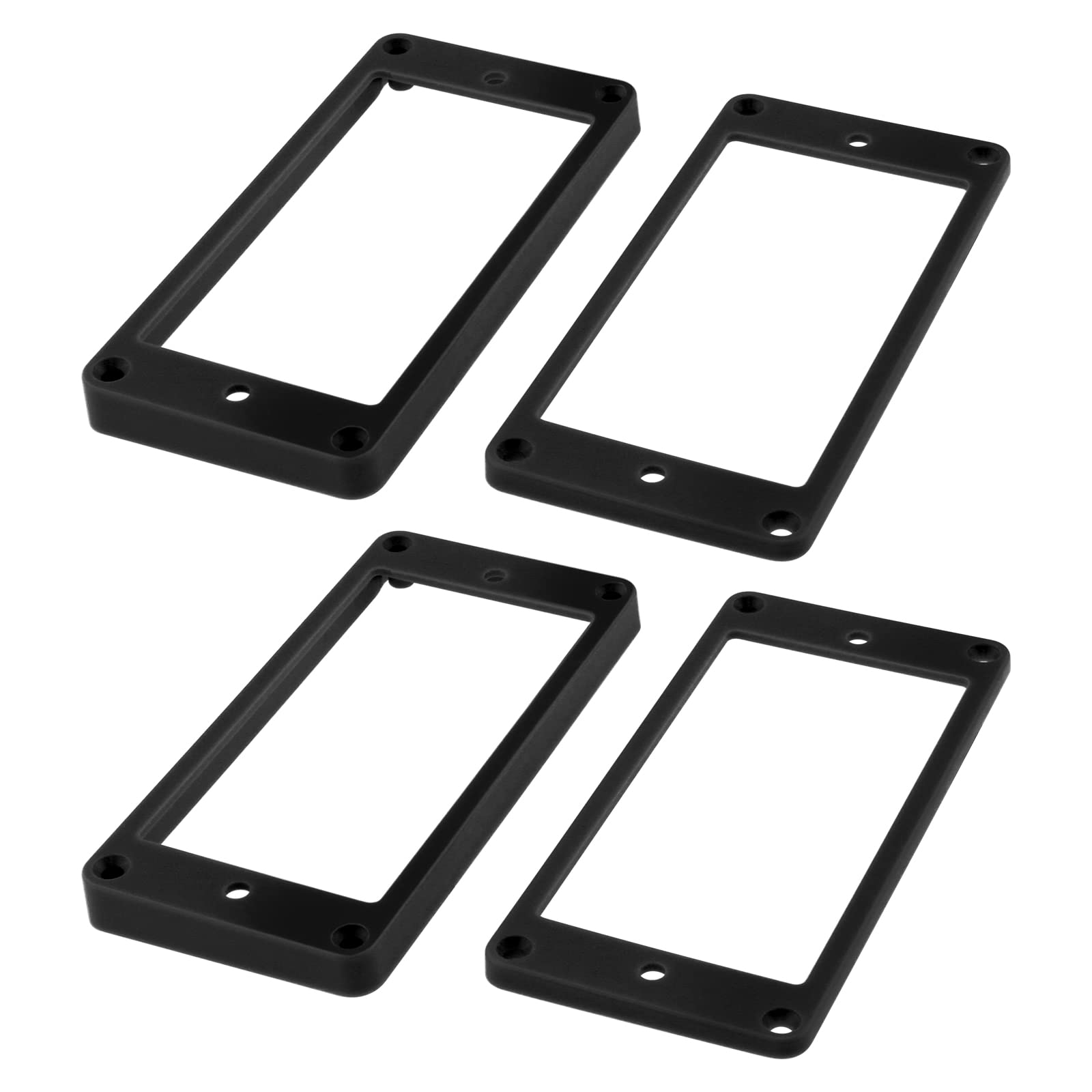 Be In Your Mind 4Pcs Humbucker Pickup Frame Humbucker Pickup Mounting Rings Set Pickup Straight Frame Accessories for Electric Guitar Plastic Black