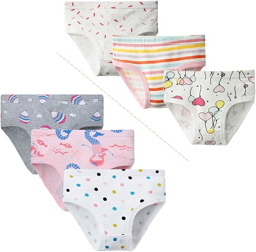 Sammious Girls' Soft Cotton Underwear 6 Pack Baby Girls Knickers