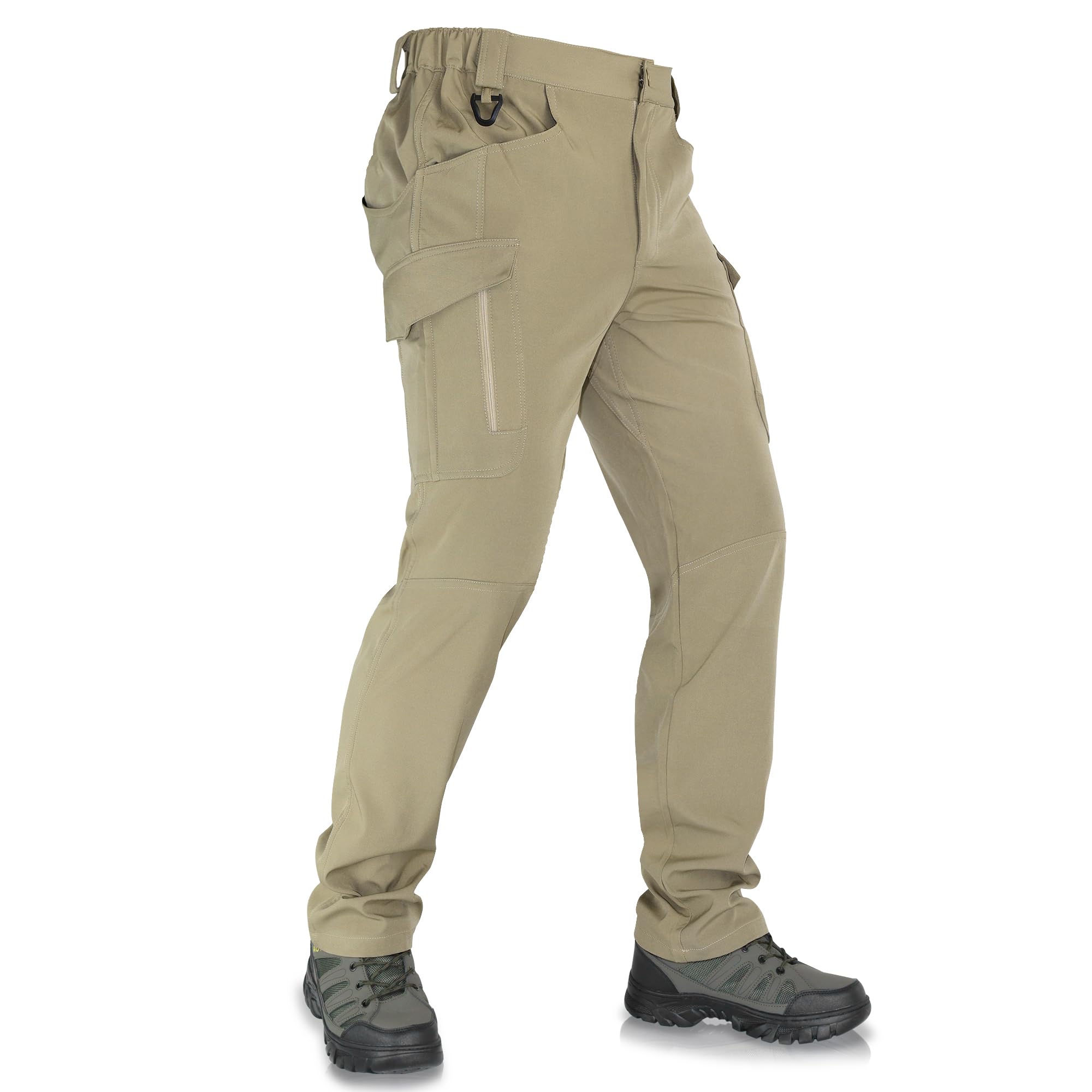 Photo 1 of (MED/LARGE) (USED/FAIR) INNKGLE Men's Tactical Cargo Pants Durable Cargo Work Pants with Stretch Fabric,EDC Work Hiking Pants, Water-Resistant for Outdoor, Hunting Appare Khaki