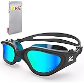 ZIONOR Kids Swim Goggles, G1MINI MIX Vibrant Colorblock Polarized No Leaking Anti Fog Kids Goggles(3-14)