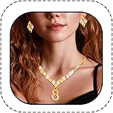 Asooll Rhinestone Jewelry Set Gold Prom Necklace and Earring Sets for Women