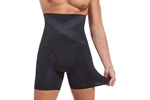 TELEWEE Men`s Shapewear Tummy Control Shorts Compression, Slimming Body Shaper,Men Boxer Briefs Underwear