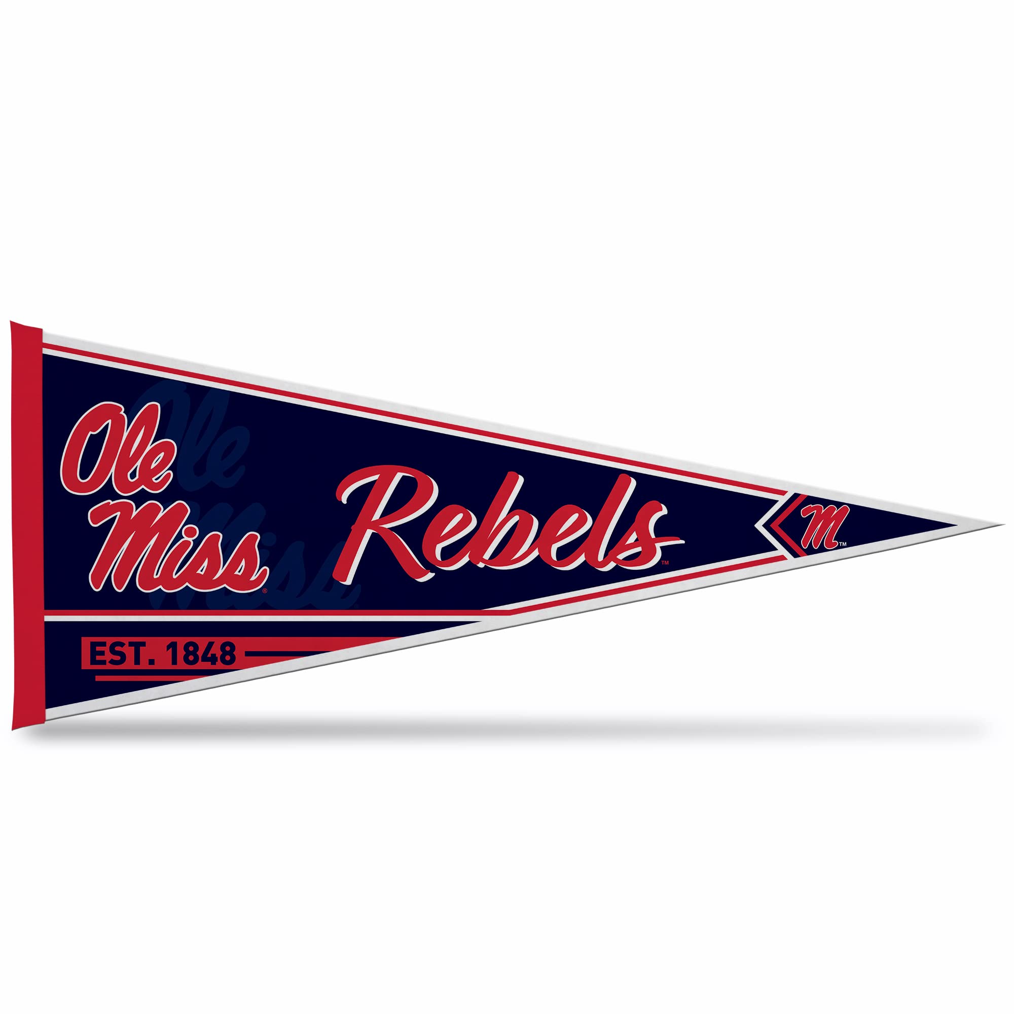 Rico Industries NCAA Mississippi Rebels - Ole Miss Classic 12" x 30" Felt Wall Décor Pennant - Great for Home/Bed Room/Man Cave Décor
