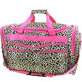World Traveler Pink Leopard Duffle Bag 22-inch