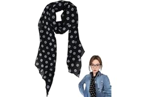 Long Polka Dot Neck Scarf for Girls Women Retro Silk Neck Scarves Polka Dots Hair Accessories 1950s Vintage Lover Gift Ideas