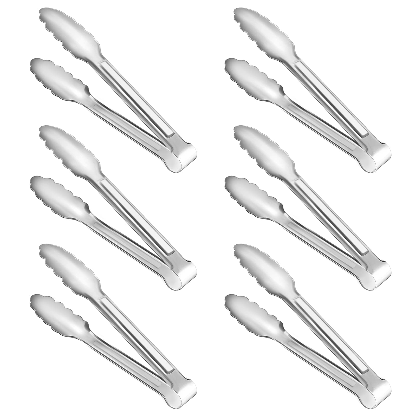 Photo 1 of 6 Pack Serving Tongs Kitchen Tongs, Buffet Tongs, Stainless Steel Food Tong Serving Tong, small tongs